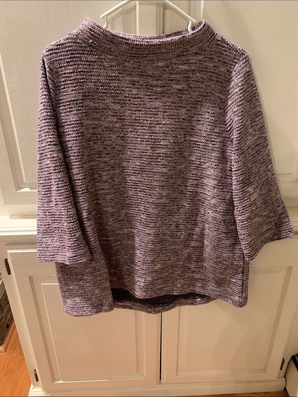 LOFT Lavender Marled Knit Cowl Neck Sweater Large